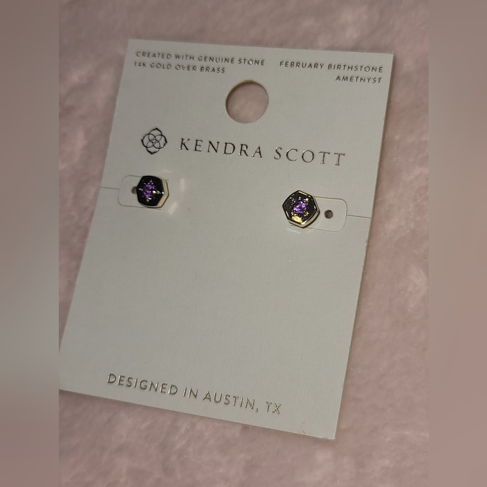NWT Kendra Scott Amethyst Stud Earrings -